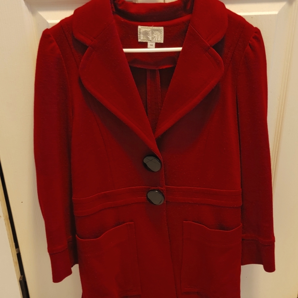 Alberto Mikali Size 14 Dark Red Blazer